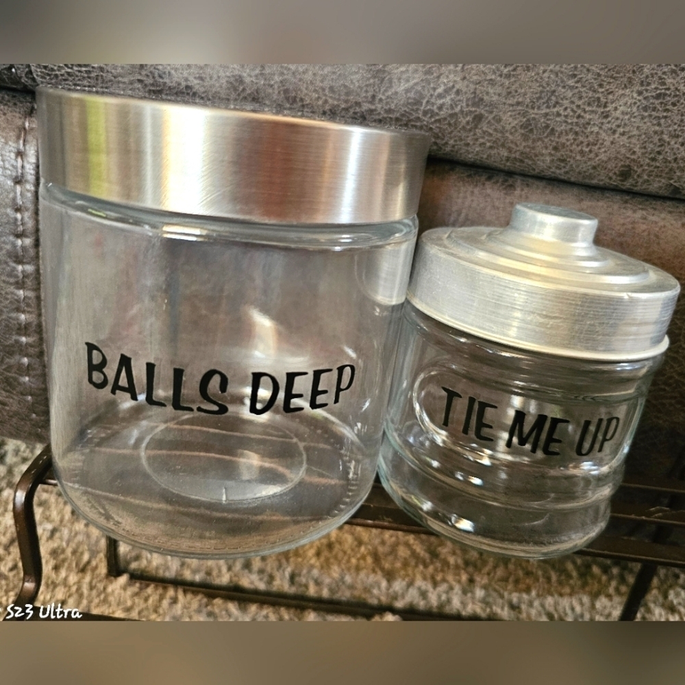 NEW Fun Clear Glass Storage Jars with Silver Lids​​​